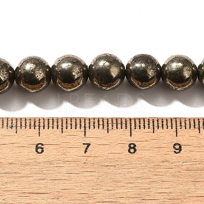 Natural Pyrite Beads Strands G-H059-A01-02-1