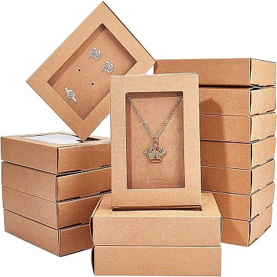 Foldable Drawer Type Creative Kraft Paper Box CON-WH0077-12-1