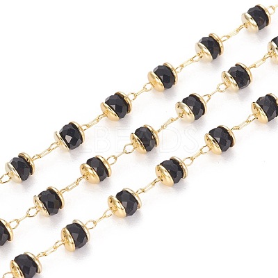 3.28 Feet Handmade Glass Beaded Chains X-KK-I647-13L-1