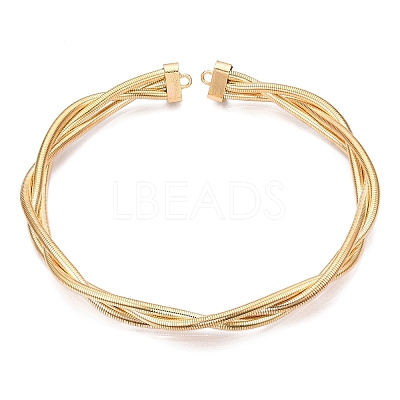 Iron Braided Round Snake Chains Choker Necklaces NJEW-T016-03G-1
