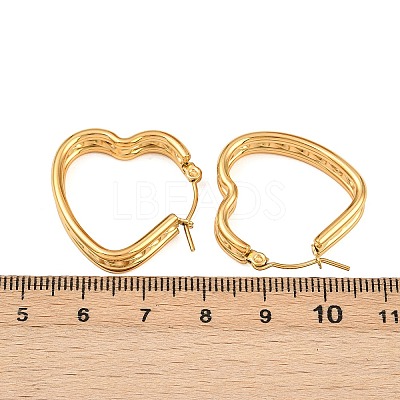 304 Stainless Steel Heart Hoop Earrings EJEW-I320-27G-03-1