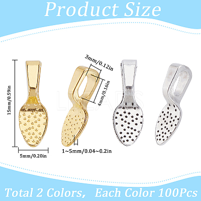 200Pcs 2 Colors Alloy Glue-on Flat Pad Bails FIND-SP0001-82-1