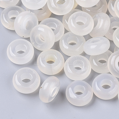 Natural White Agate European Beads X-G-Q503-16-1