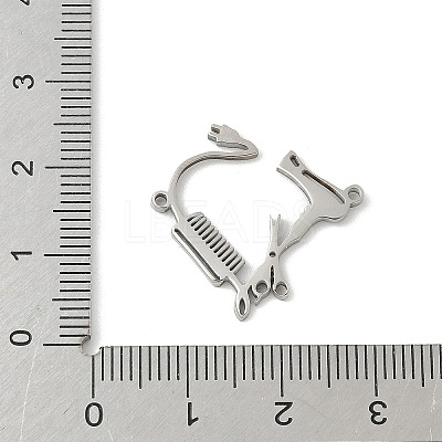304 Stainless Steel Connector Charms STAS-F326-12P-1