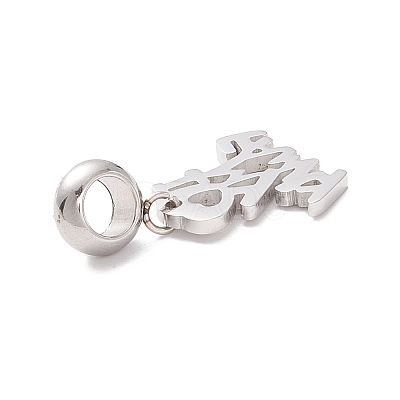 304 Stainless Steel European Dangle Charms STAS-I192-06P-1