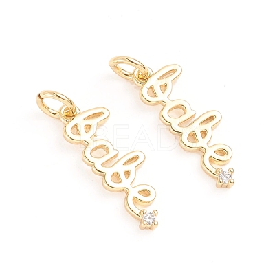 Brass Micro Pave Cubic Zirconia Pendants X-ZIRC-E164-28G-1