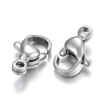 Non-Tarnish 304 Stainless Steel Lobster Claw Clasps X-STAS-F182-01P-D-1