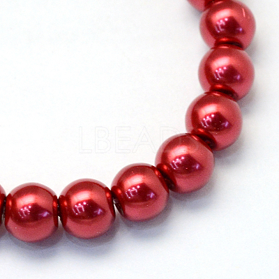 Baking Paint Pearlized Glass Pearl Round Bead Strands X-HY-Q003-10mm-51-1