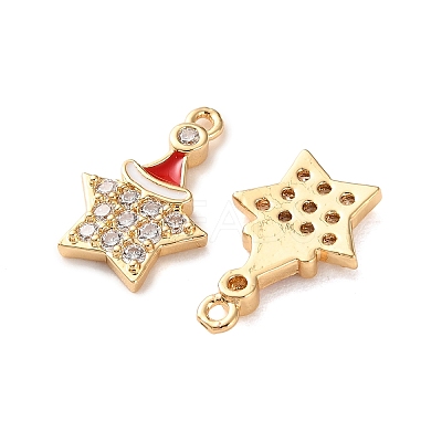 Brass Micro Pave Cubic Zirconia Pendants KK-D420-01G-05-1