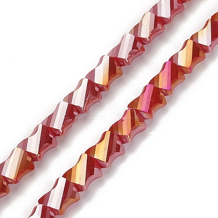 Electroplated Glass Beads Strands GLAA-G092-A-07-1