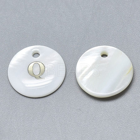 Natural White Shell Mother of Pearl Shell Charms X-SSHEL-N036-053Q-1