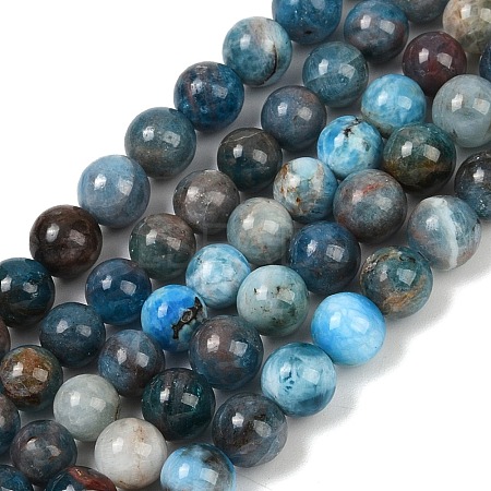 Round Natural Apatite Beads Strands G-K068-02-6mm-01-1