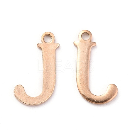 Ion Plating(IP) 304 Stainless Steel Alphabet Charms STAS-H122-J-RG-1