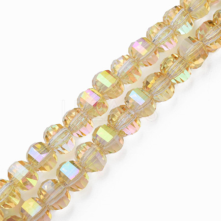 Electroplate Transparent Glass Beads Strands EGLA-N002-30-C11-1