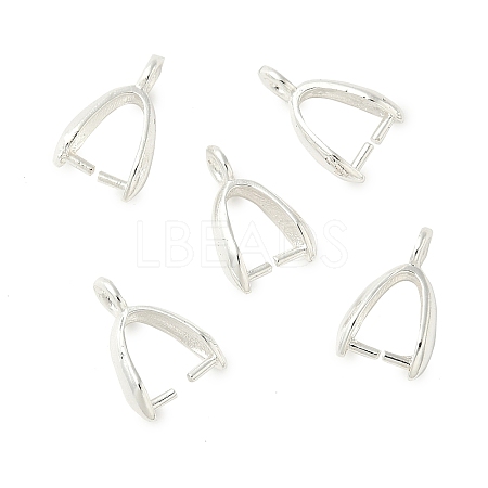 Rack Plating Brass Ice Pick Pinch Bails KK-Z030-05D-S-1