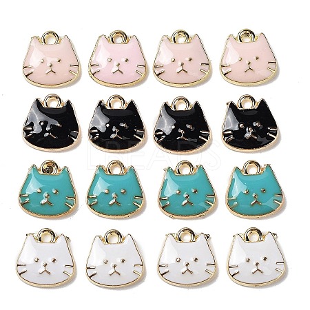 80Pcs 4 Colors Alloy Enamel Charms ENAM-SZ0002-33-1