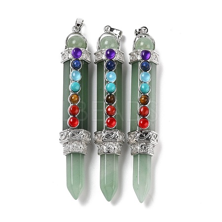 Chakra Theme Natural Green Aventurine Big Pendants G-I322-06P-04-1
