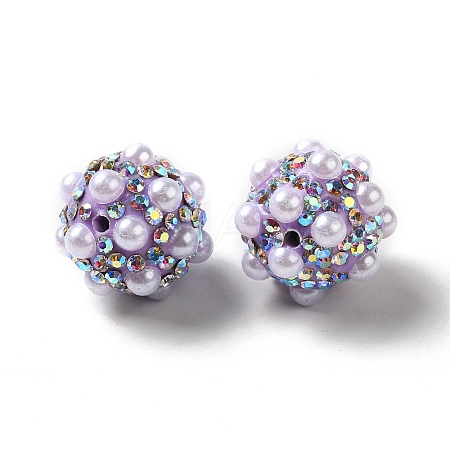 Polymer Clay Rhinestone Beads RGLA-D050-01F-1