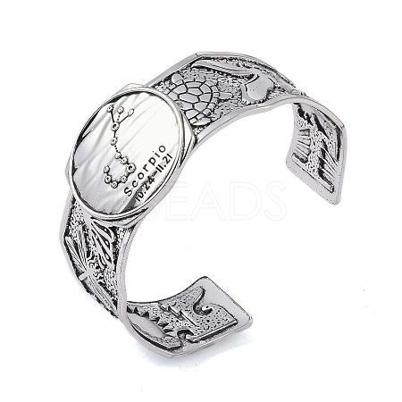 Constellation Alloy Open Cuff Bangles for Women Men BJEW-C064-01AS-11-1