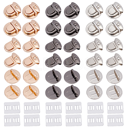 12Pcs 3 Colors Iron Bag Tuck Clasps PURS-NB0001-02-1