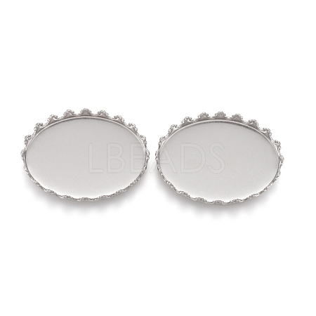 Tarnish Resistant 201 Stainless Steel Cabochon Settings STAS-P249-10A-P-1