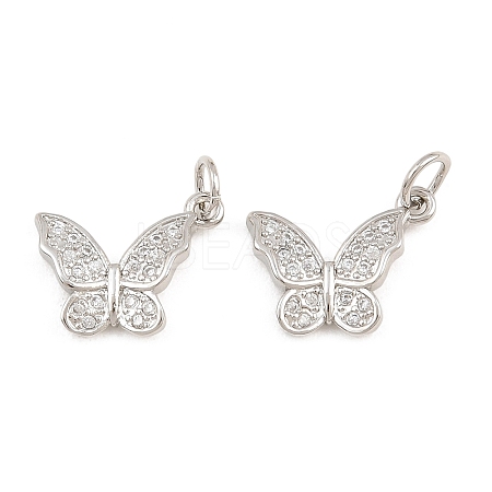 Brass Micro Pave Cubic Zirconia Charms CU-CBA908F-05P-05-1
