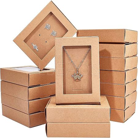 Foldable Drawer Type Creative Kraft Paper Box CON-WH0077-12-1