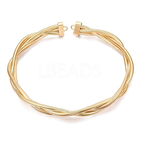Iron Braided Round Snake Chains Choker Necklaces NJEW-T016-03G-1