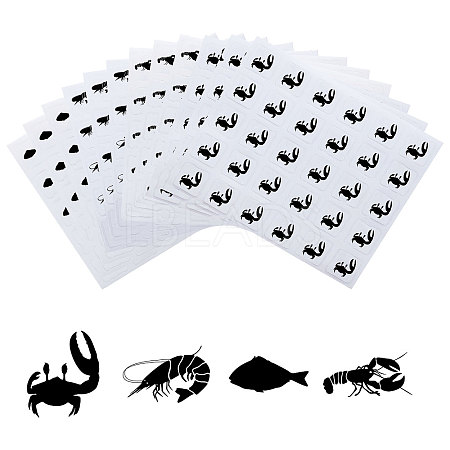 40 Sheets 4 Patterns PVC Waterproof Self-Adhesive Sticker Sets STIC-OC0001-11A-1