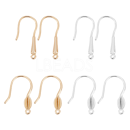 ARRICRAFT 8 Pairs 4 Style Brass Earring Hooks KK-AR0002-73-1