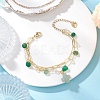 Natural Green Agate Beads Multi-layered Bracelets BJEW-JB12217-01-1