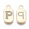 Brass Micro Pave Clear Cubic Zirconia Pendants KK-S360-052P-NF-2