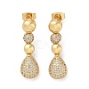 Brass Micro Pave Cubic Zirconia Dangle Stud Earrings EJEW-P252-06C-G-1