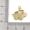 Rack Plating Brass Micro Pave Clear Cubic Zirconia Pendants KK-U032-25G-01-3