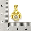 Rack Plating Brass Micro Pave Clear Cubic Zirconia with Enamel Pendant KK-B091-37G-02-3