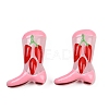 Boot Baking Paint Glass Enamel  Beads LAMP-C020-02A-2