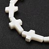 Natural White Mother of Pearl Shell Cross Beads Strands X-SSHEL-F0812C-2