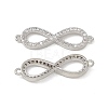 Brass Micro Pave Clear Cubic Zirconia Connector Charms KK-E068-VB385-1