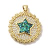 Rack Plating Brass Micro Pave Cubic Zirconia Pendants X-KK-D088-03G-2