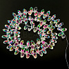  2 Strands Electroplate Transparent Glass Faceted Teardrop Beads Strand EGLA-TA0001-36B-2