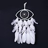 Handmade Eye Woven Net/Web with Feather Wall Hanging Decoration HJEW-K035-01-5