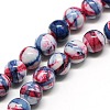 Dyed Round Synthetic Gemstone Ocean White Jade Beads Strands X-G-F085-8mm-01-1