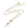 Vertical Bar Japanese Seed Beads Pendant Necklace for Girl Women NJEW-JN03693-02-4