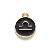 Alloy Enamel Pendants X-ENAM-S124-01B-08K-2