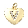 Brass Micro Pave Clear Cubic Zirconia Pendants KK-D229-01G-22-1