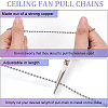 BENECREAT 5Pcs Glass Ceiling Fan Pull Chain Extenders AJEW-BC0003-48-3