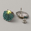 4 Pairs 4 Style Zinc Alloy Shell & Starfish Shape Stud Earrings Set with Iron Pins EJEW-WH0015-09-2
