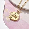 304 Stainless Steel Constellation Pendant Necklaces NJEW-K392-01G-08-2