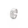 304 Stainless Steel Hammered Flat Open Cuff Ring for Women RJEW-S405-208P-3
