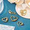 5Pcs 5 Style Brass Micro Pave Clear Cubic Zirconia Screw Carabiner Lock Charms ZIRC-TA0002-17-5